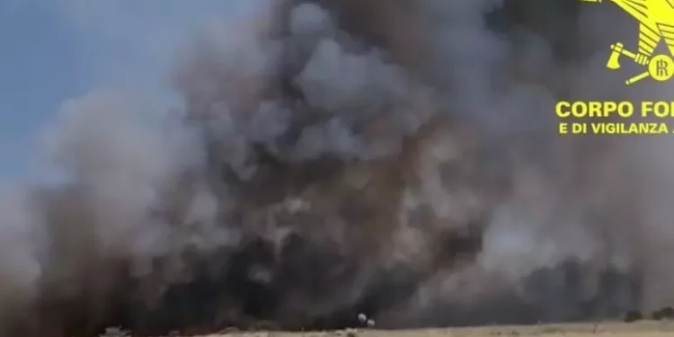 Giornata di incendi in Sardegna, in azione elicotteri e canadair