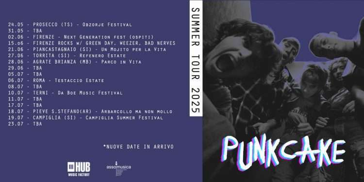 I Punkcake iniziano il tour estivo, annunciate numerose date in Italia