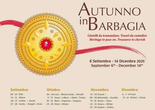 Al via la 24ª edizione di “Autunno in Barbagia”: appuntamenti fino al 14 dicembre 2025