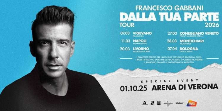 Francesco Gabbani: rinviate le date nei palazzetti al 2026