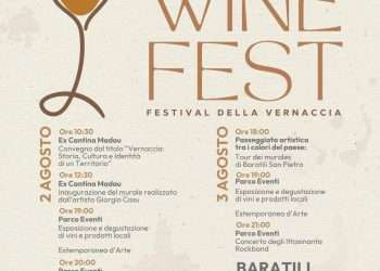 Festival della Vernaccia in programma a Baratili San Pietro il 2-3 agosto 2025