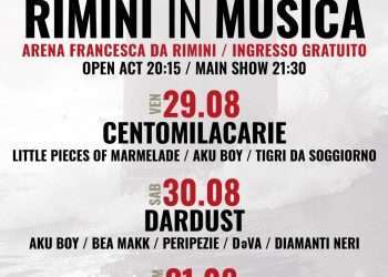 Rim-Rimini in musica: tre serate all’Arena Francesca da Rimini il 29/30/31 agosto