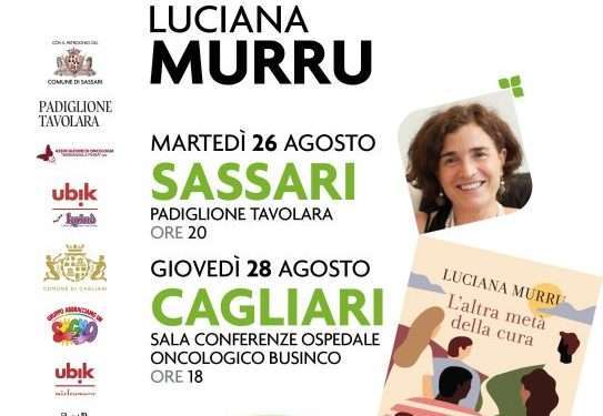 La psicoterapeuta e giornalista Luciana Murru a Sassari e Cagliari il 26 e 28 agosto