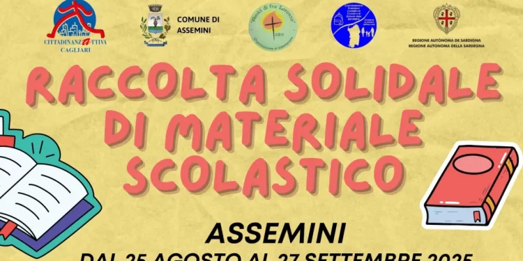 Assemini, raccolta solidale di materiale scolastico