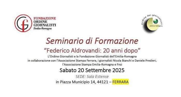 ‘Federico Aldrovandi: 20 anni dopo’, il 18 settembre seminario a Ferrara