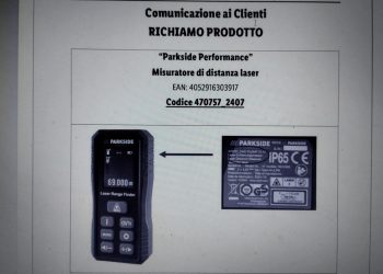 Lidl richiama dal mercato telemetro laser Parkside: pericoloso, potrebbe causare danni alla vista