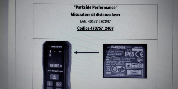 Lidl richiama dal mercato telemetro laser Parkside: pericoloso, potrebbe causare danni alla vista