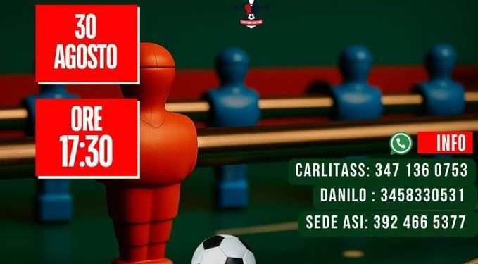 Il 30 agosto il primo torneo ufficiale di Calcio Balilla