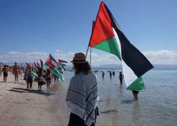 Poetto, flash mob per la Palestina