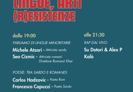 “Lingue, arti, (r)esistenza”, venerdi 3 ottobre incontro a Cagliari tra parole e musica sarda e romanes