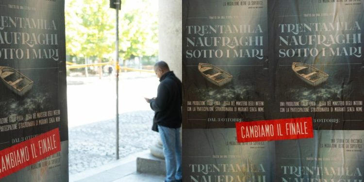 ‘Trentamila naufraghi sotto i mari’, a Roma centinaia di manifesti