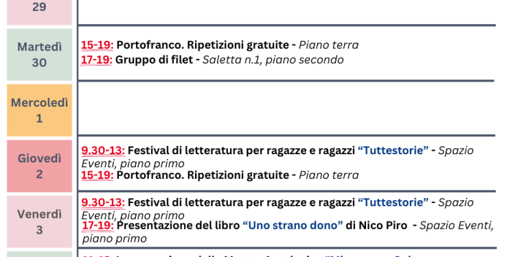 Programma settimanale (29 settembre – 5 ottobre) delle iniziative culturali alla MEM di Cagliari