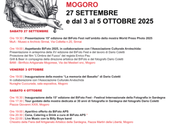 BìFoto Fest 2025: il 4 ottobre si inaugura a Mogoro la XV edizione con Dario Coletti