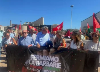 Landini in testa al corteo pro Palestina a Cagliari