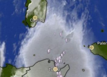 Maltempo forte sulla Sardegna, Mesociclone tra l’isola, la Sicilia e la Tunisia