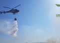 Fuoco a Decimoputzu, in azione l’elicottero del Corpo Forestale
