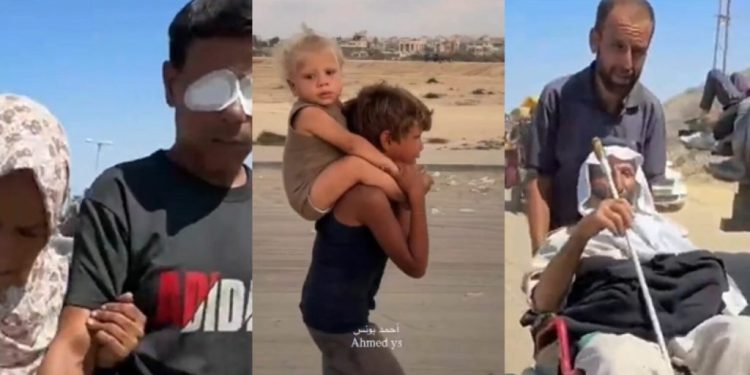 Bimbi, feriti, anziani in carrozzina: quasi 500.000 nell’ultima disperata fuga da Gaza City