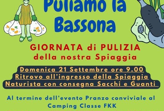 Ravenna, pulizia della spiaggia della Bassona: l’evento in nudità