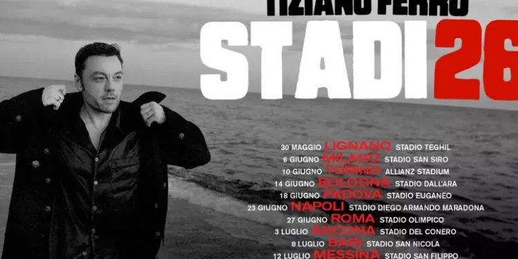 Tiziano Ferro annuncia il ritorno live con Stadi26