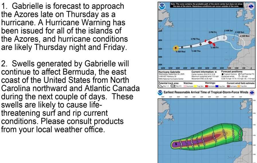 Allerta Meteo, allarme rosso alle Azzorre per l’arrivo dell’uragano Gabrielle