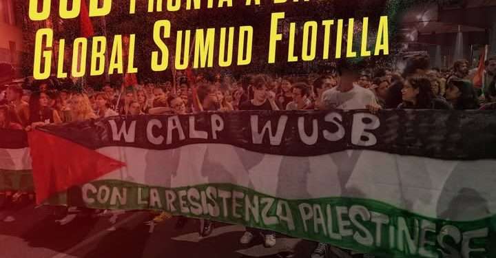 Usb lancia sostegno alla Global Sumud Flotilla