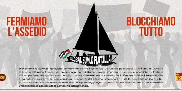 Palestina, Usb apre lo stato di agitazione in tutte le categorie del lavoro privato