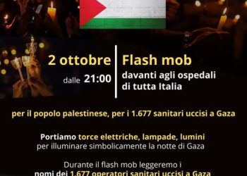 “Luci sulla Palestina”, flash mob in 100 ospedali italiani per Gaza: eventi anche in Sardegna