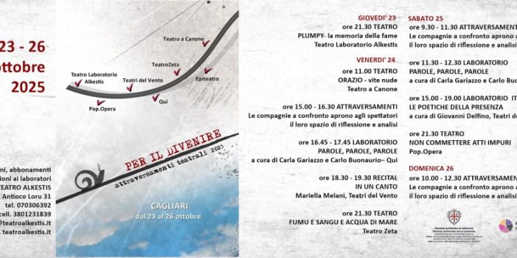 “Per il divenire”, dal 23 al 26 ottobre 2025 al Teatro Alkestis di Cagliari