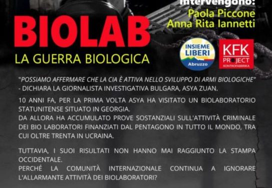 “Biolab, la guerra biologica” proiezione il 29 novembre nel chietino