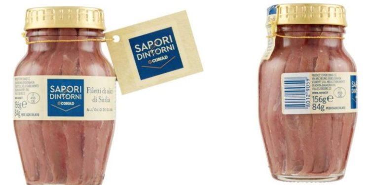 Conad richiama dei filetti di alici