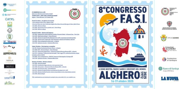 Ottavo congresso della FASI (Federazione delle Associazioni Sarde in Italia) ad Alghero