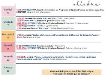 Cagliari, gli appuntamenti alla Mem per la settimana dal 6 al 12 ottobre 2025