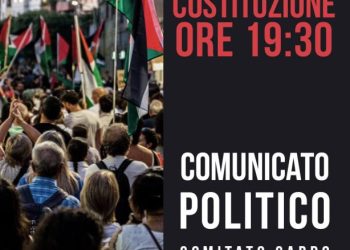 Cagliari, mercoledì 15 ottobre presidio per la Palestina in piazza Costituzione
