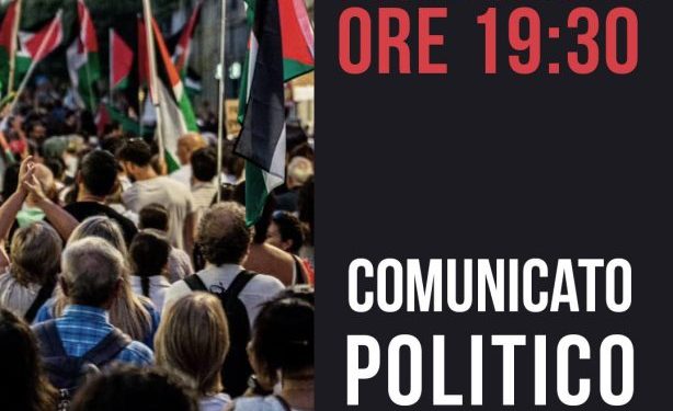Cagliari, mercoledì 15 ottobre presidio per la Palestina in piazza Costituzione