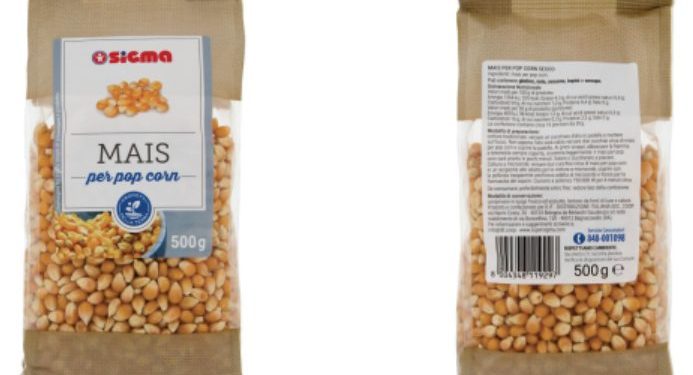 Sigma richiama il mais per popcorn: possibile presenza di alcaloidi