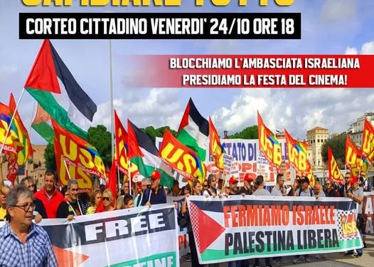 “Blocchiamo tutto per la Palestina”, manifestazione a Roma
