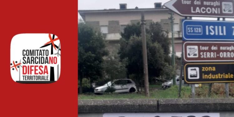 Speculazione energetica, il Presidente Comandini a Nurallao accolto dagli striscioni per Pratobello24