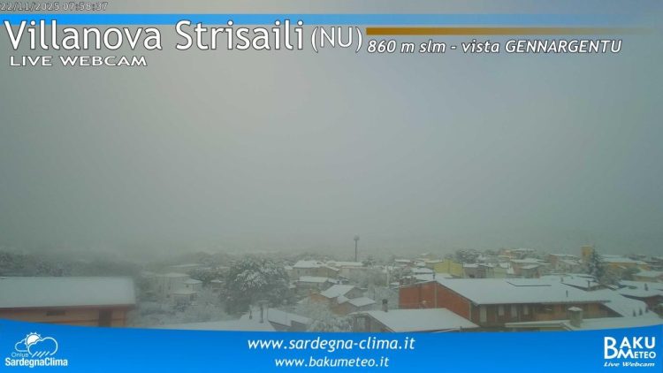 Copiosa nevicata in Sardegna, 50cm sulle cime del Gennargentu e 20 nei paesi