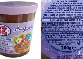 Il Ministero della Salute richiama la crema spalmabile SZ