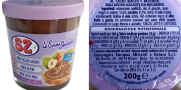 Il Ministero della Salute richiama la crema spalmabile SZ