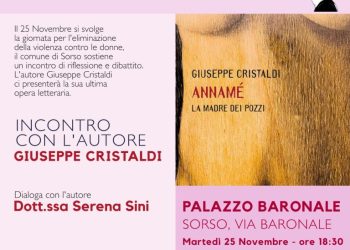 Libri, Giuseppe Cristaldi presenta “Annamé” al Palazzo Baronale di Sorso