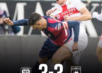 Calcio, il Cagliari pareggia in casa con il Genoa