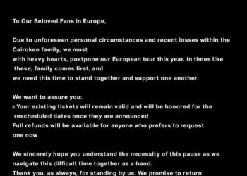 Cairokee: la data di Milano è cancellata