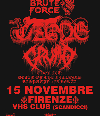 Brute Force presenta: Ozone Dehumanizer e Grumo in una data unica al Vhs Retrò Club di Firenze