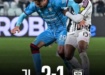 Il Cagliari perde due a uno contro la Juventus