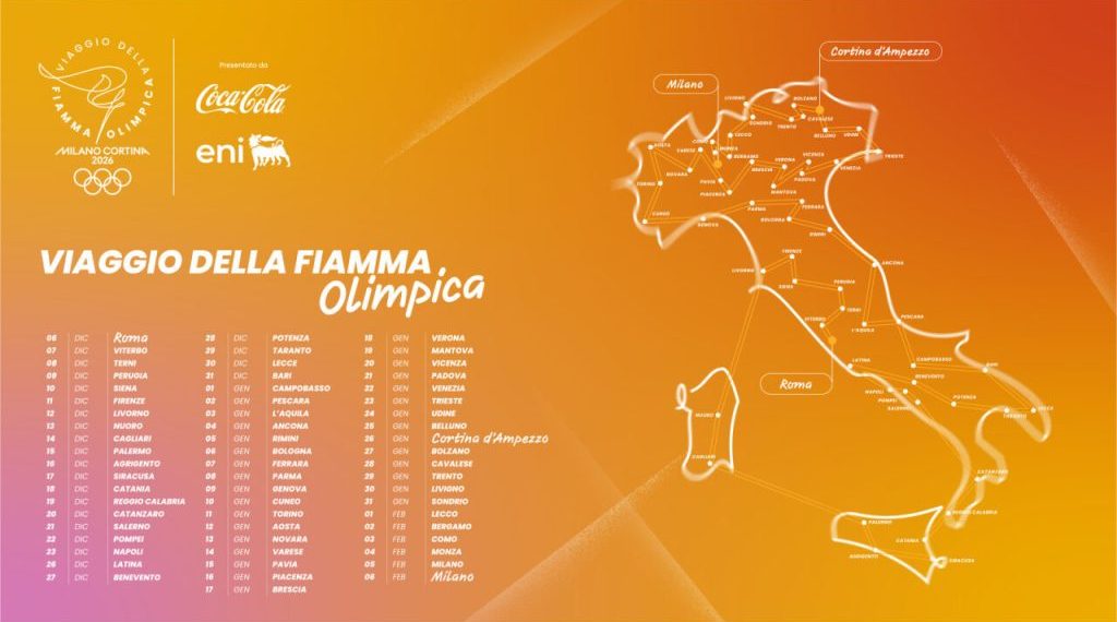 Il viaggio della Fiamma olimpica dei giochi di Milano Cortina 2026 illumina la Sardegna