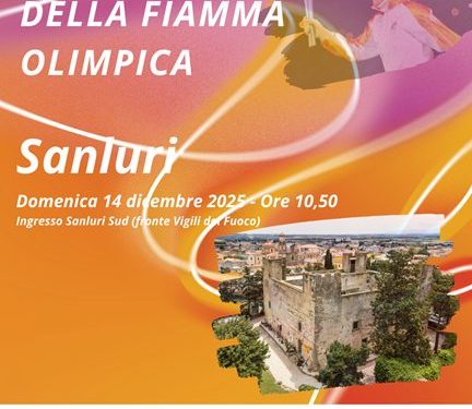 A Sanluri il passaggio della Fiamma Olimpica di Milano Cortina 2026