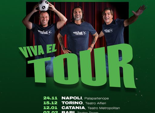 ‘Viva El Tour’, il talk sportivo diventa spettacolo teatrale con Adani, Cassano e Ventola