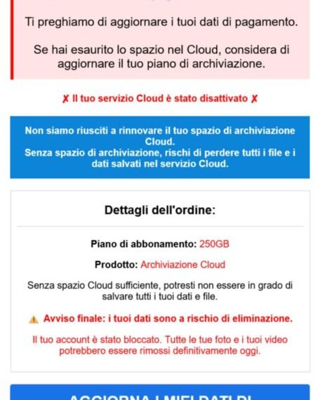 Attenzione: la nuova truffa del phishing si finge assistenza iCloud