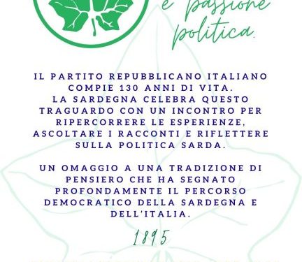 Il 6 dicembre 2025 a Cagliari il PRI festeggia i 130 anni di storia